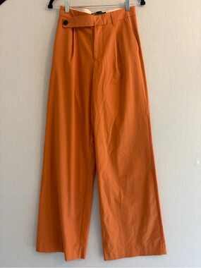 Zara Rust-Orange High-Waist Trousers